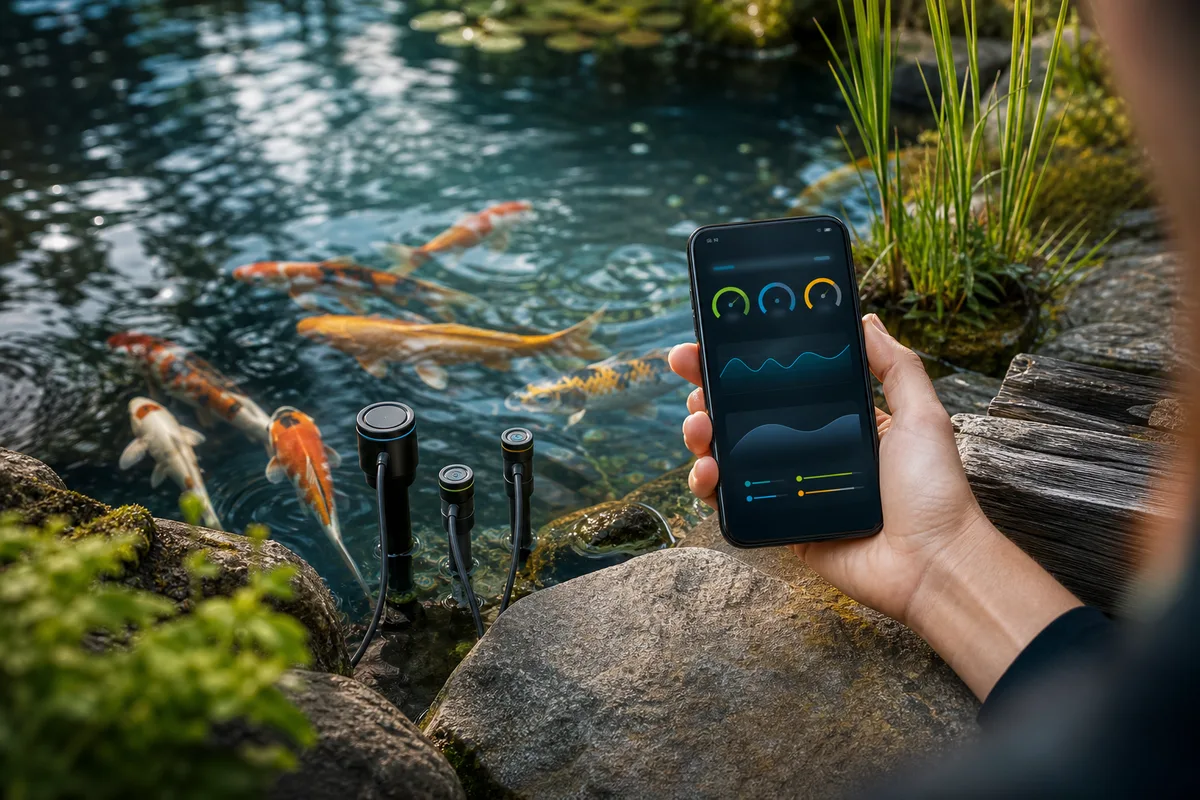 Teichmonitoring per App: Sensoren für Temperatur, Sauerstoff und pH